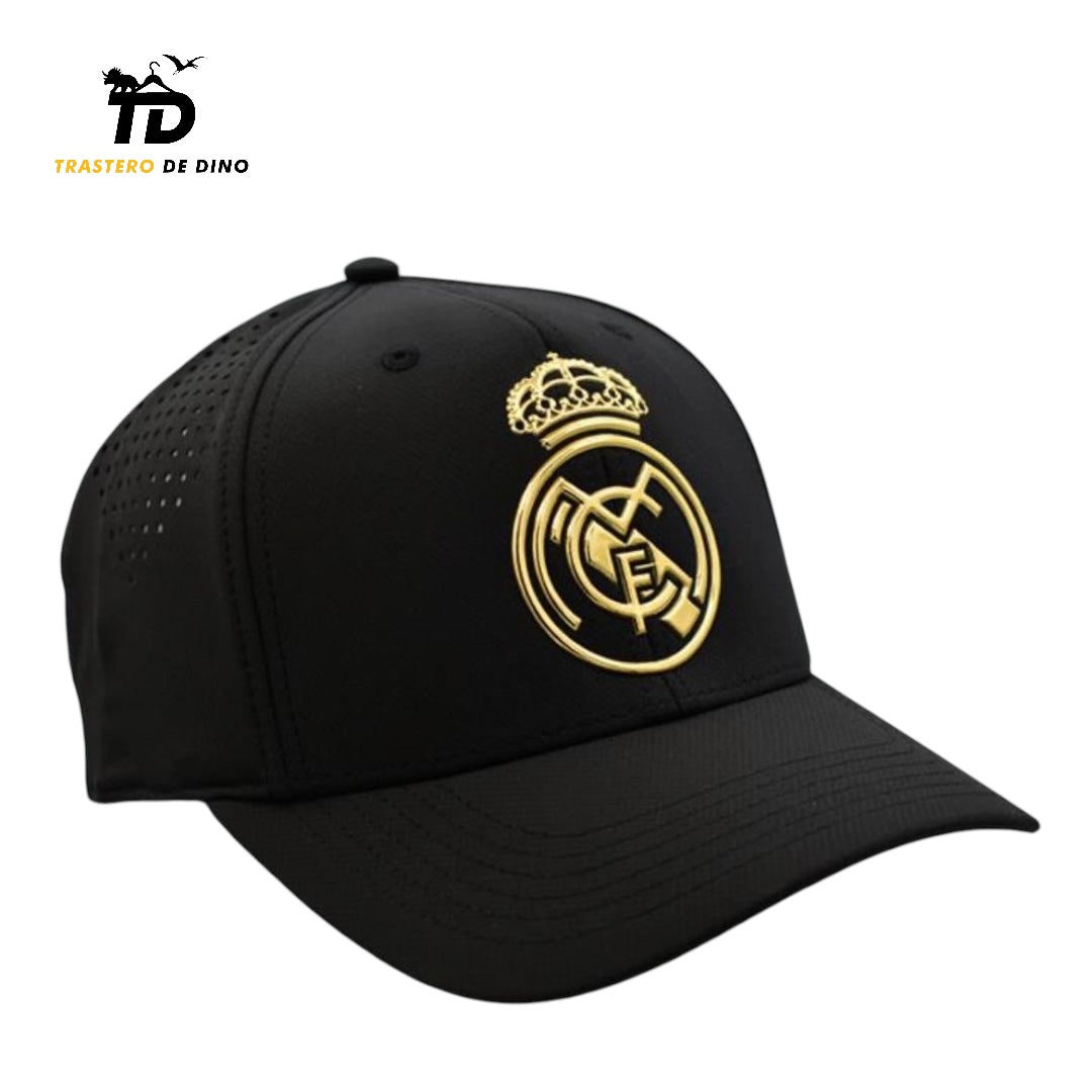 GORRA REAL MADRID NEGRA Y ORO OFICIAL
